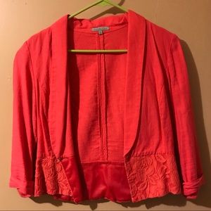 Salmon blazer with lace